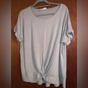 Zenana XL twist front top light green